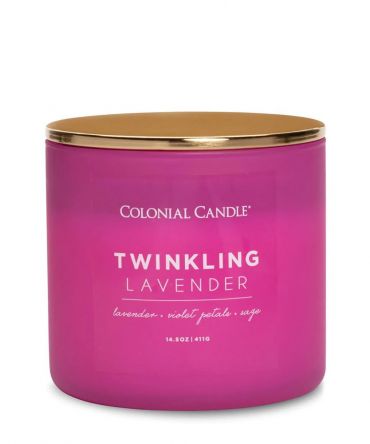 Ароматна свещ Twinkling Lavender. Подходящ подарък за жена, рожден ден, имен ден, годишнина, свети Валентин